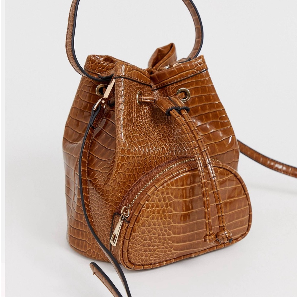 ASOS design mini croc bucket bag